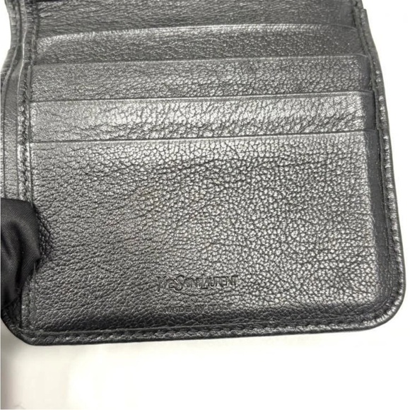 Yves Saint Laurent Black Leather Wallet with Gold Zipper - Picture 5 of 11